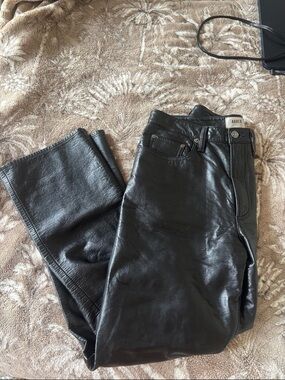 AGOLDE Black Leather Pants